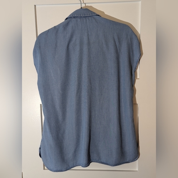Laura Petites Denim Short Sleeve Top - Picture 2 of 4